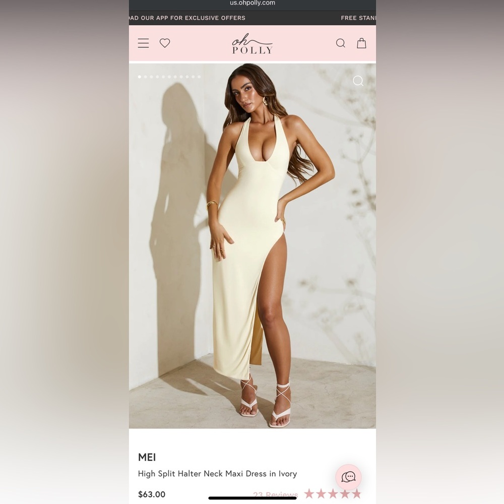 *BLUSH* not IVORY oh Polly halter neck maxi dress size 2